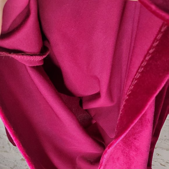 VINTAGE Lisanne 60s 70a Mini Velour Dress Wine Burgandy - Picture 8 of 16
